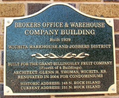Brokers Office & Warehouse Company Building Marker. Click for full size. Brokers Office & Warehouse Company Building Marker image. Click for full size.