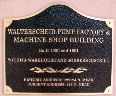 Walterscheid Pump Factory & Machine Shop Building Marker image. Click for full size.