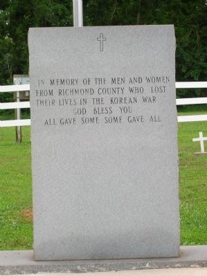 Richmond County Korean War Memorial Marker image. Click for full size.