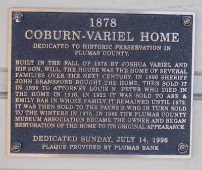 Coburn-Variel Home Marker image. Click for full size.