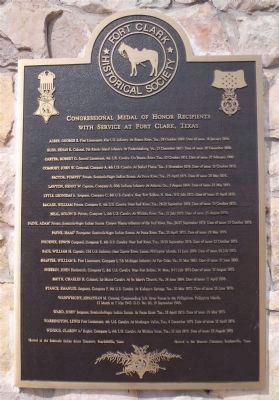 Congressional Medal of Honor Recipients with service at Fort Clark, Texas image. Click for full size.