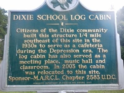 Dixie School Log Cabin Marker image. Click for full size.