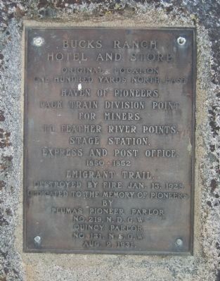 Bucks Ranch Hotel and Store Marker image. Click for full size.