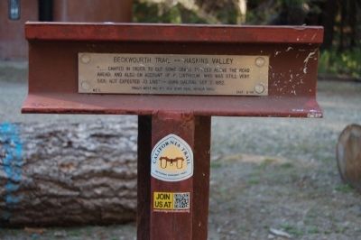 Beckwourth Trail – Haskins Valley Marker image. Click for full size.