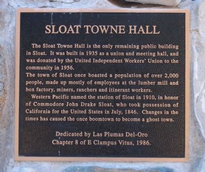 Sloat Towne Hall Marker image. Click for full size.