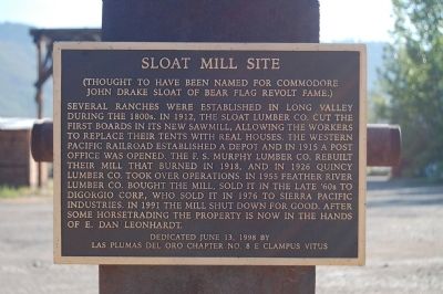 Sloat Mill Site Marker image. Click for full size.
