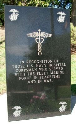 Fleet Marine Force Navy Hospital Corpsmen Memorial image. Click for full size.