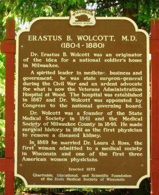 Erastus B. Wolcott, M.D Marker. Click for full size. Erastus B. Wolcott, M.D Marker image. Click for full size.