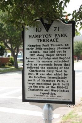 Hampton Park Terrace Marker image. Click for full size.