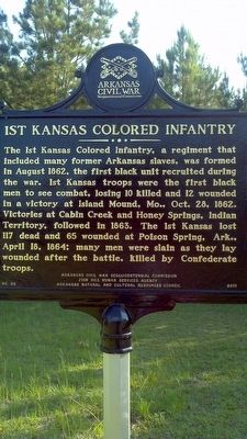 1st Kansas Colored Infantry Marker image. Click for full size.