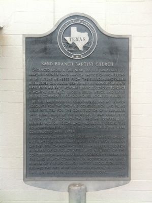 Sand Branch Baptist Church Marker image. Click for full size.