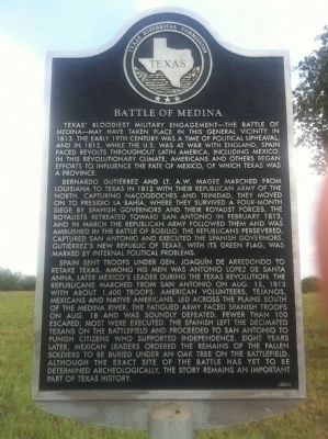 Battle of Medina Marker image. Click for full size.