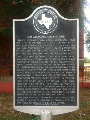 Old Atascosa County Jail Marker image. Click for full size.
