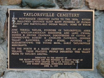 Taylorsville Cemetery Marker image. Click for full size.