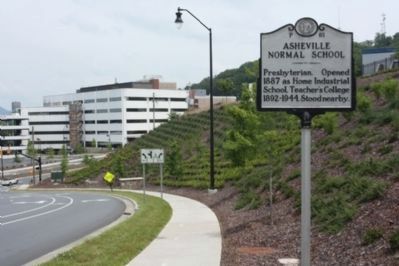 Asheville Normal School Marker, looking north on Victoria Road image. Click for full size.