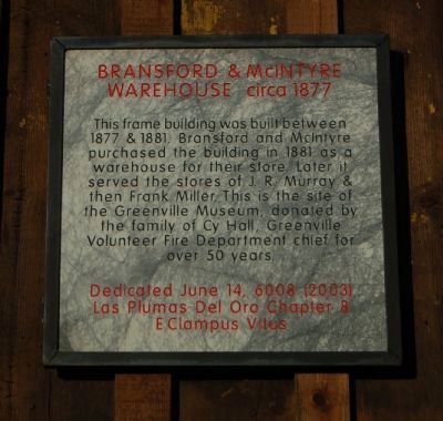 Bransford & McIntyre Warehouse Marker image. Click for full size.