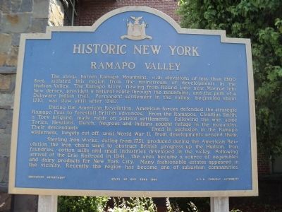 Ramapo Valley Marker image. Click for full size.