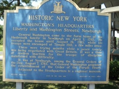 Washington’s Headquarters Marker. Click for full size. Washington’s Headquarters Marker image. Click for full size.
