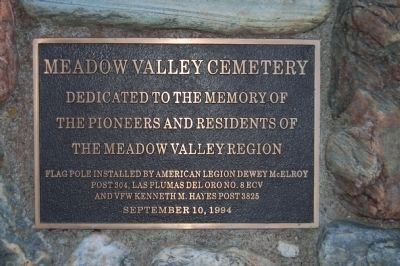 Meadow Valley Cemetery Marker image. Click for full size.