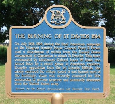 The Burning of St. Davids 1814 Marker image. Click for full size.