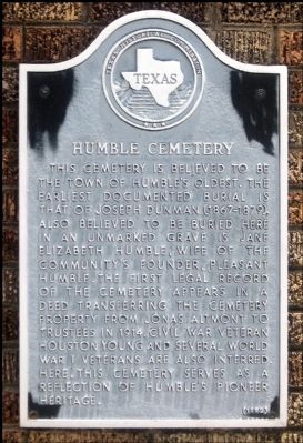 Humble Cemetery Marker image. Click for full size.