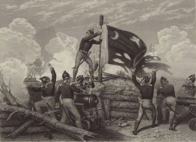 Battle of Sullivan's Island. Click for full size. Battle of Sullivan's Island image. Click for full size.