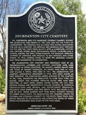 Jourdanton City Cemetery Marker image. Click for full size.