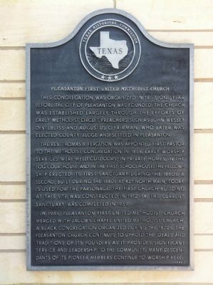 Pleasanton First United Methodist Church Marker image. Click for full size.