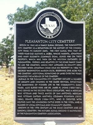 Pleasanton City Cemetery Marker image. Click for full size.