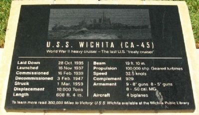 U.S.S. Wichita (CA-45) Memorial image. Click for full size.
