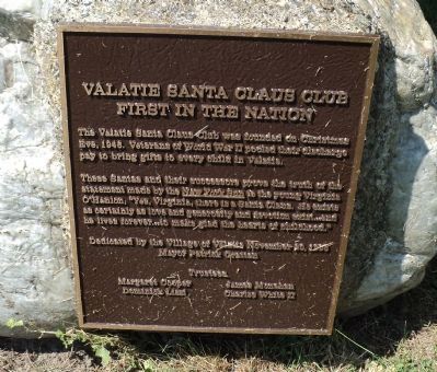 Valatie Santa Claus Club Marker image. Click for full size.