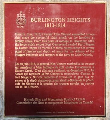 Burlington Heights 1813 - 1814 Marker image. Click for full size.