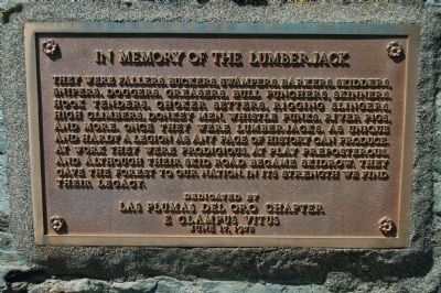 In Memory of the Lumberjack Marker image. Click for full size.