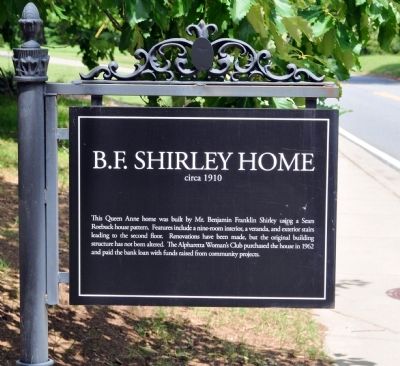 B. F. Shirley Home Marker image. Click for full size.