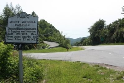 Mount Mitchell Railroad Marker at the Old Toll Road intersection image. Click for full size.