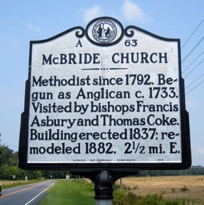 McBride Church Marker. Click for full size. McBride Church Marker image. Click for full size.