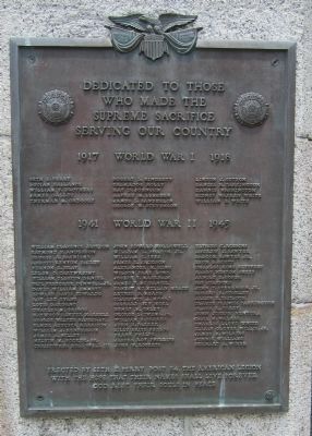 Pasquotank WWI & WWII plaque image. Click for full size.