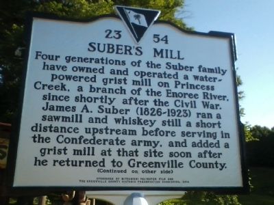 Suber's Mill Marker. Click for full size. Suber's Mill Marker image. Click for full size.
