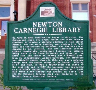 Newton Carnegie Library Marker image. Click for full size.