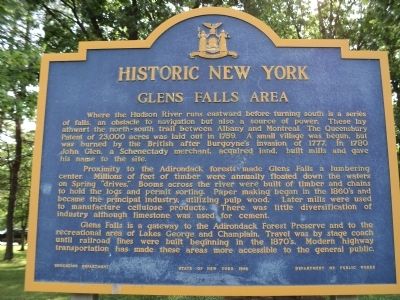Glens Falls Area Marker. Click for full size. Glens Falls Area Marker image. Click for full size.