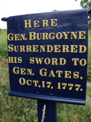 Burgoyne Surrendered his Sword Marker image. Click for full size.