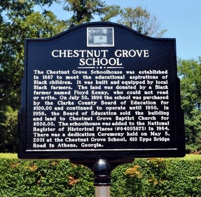 Chestnut Grove School Marker image. Click for full size.