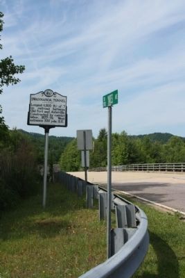 Swannanoa Tunnel Marker looking south along Yates Avenue image. Click for full size.
