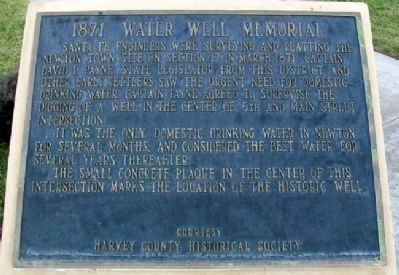 1871 Water Well Memorial Marker image. Click for full size.