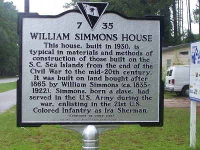 William Simmons House Marker image. Click for full size.