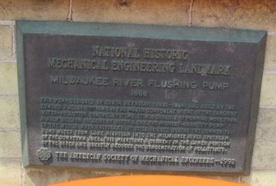 Milwaukee River Flushing Pump Marker. Click for full size. Milwaukee River Flushing Pump Marker image. Click for full size.