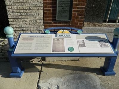 Lincoln's Legacy Marker. Click for full size. Lincoln's Legacy Marker image. Click for full size.