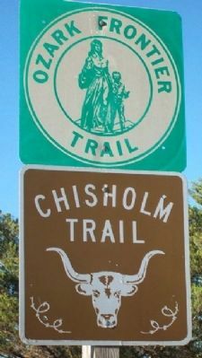 Chisholm and Ozark Frontier Trail Markers image. Click for full size.