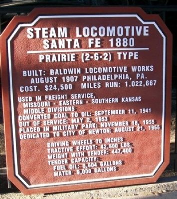 Santa Fe Steam Locomotive #1880 Marker image. Click for full size.
