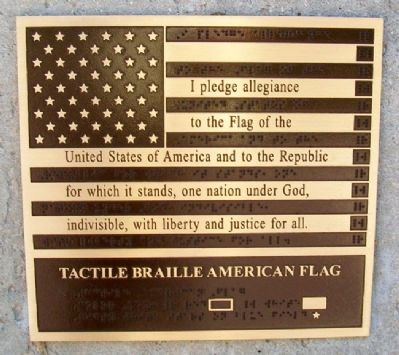 Bicentennial Flag Memorial Tactile Marker image. Click for full size.